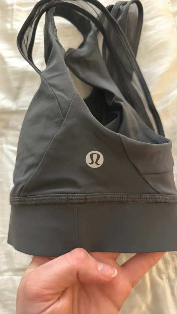 Lululemon Dark Grey Sports Bra strappy mesh size 2 - Image 5
