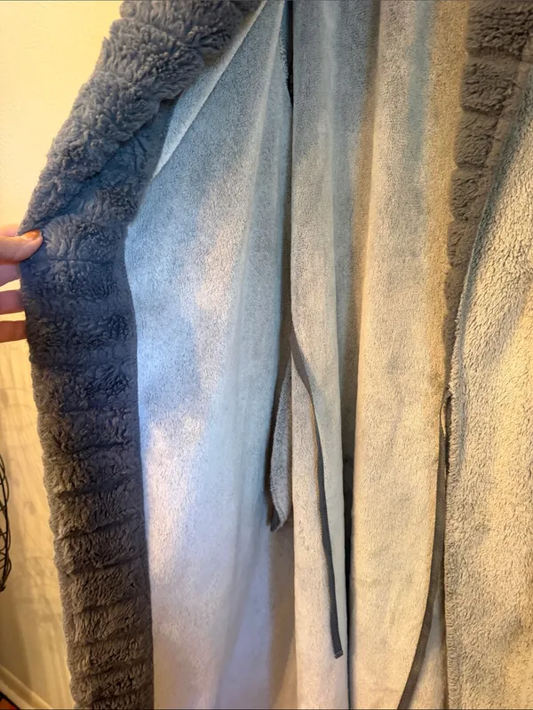 👘👘👘BOGOHO👘👘👘Plush Shawl Collar Women's Robe in Gray-Large - Image 14