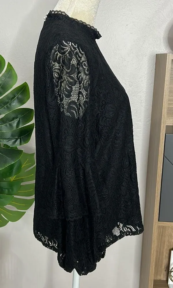 Laundry by Shelli Segal • lace balloon ruffle sleeve blouse - Image 2
