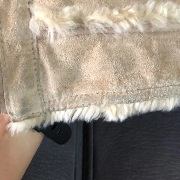 WILSONS LEATHER Tan Suede and Faux Fur Coat Size M - Image 13
