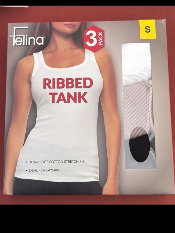 Cotton Ribbed ultra soft cotton strech Tank Top 3-Pack ideal for layering nwt - Image 4