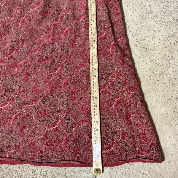 Josephine Chaus Bohemian Red‎ Paisley 100% Silk Maxi Skirt Sz 4 Vintage Style - Image 3