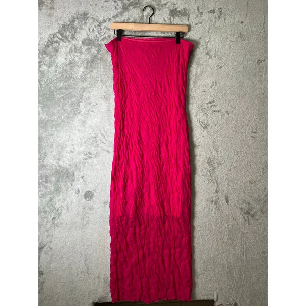Anthropologie Strapless Knit Midi Dress Wedding Guest Coquette‎ Pink Large - Image 4