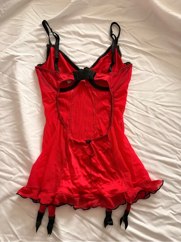Victoria Secret Red Satin bustier - Image 2