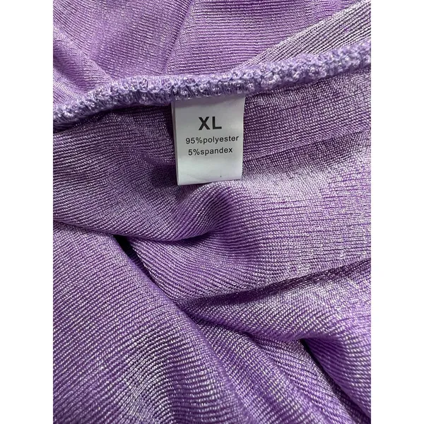 Asymmetrical Lavender One Shoulder Cocktail Mini Dress Size XL - Image 3