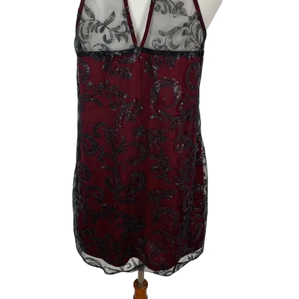 Altard State Maroon Lace Sleeveless Mini Dress Small Cottagecore Boho - Image 8