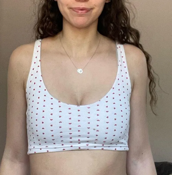 Hearts cropped top White Size XS - Image 2