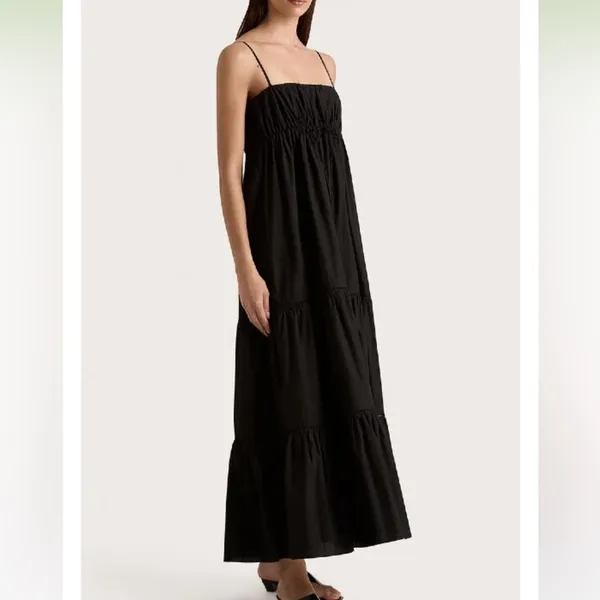 Nwt Faithfull The Brand Joen Midi Cotton Dress Black 2 - Image 4