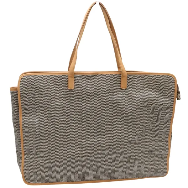 C. Wonder Tote Bag Women Large Herringbone Tan Black Pink Lining Fair - Image 3
