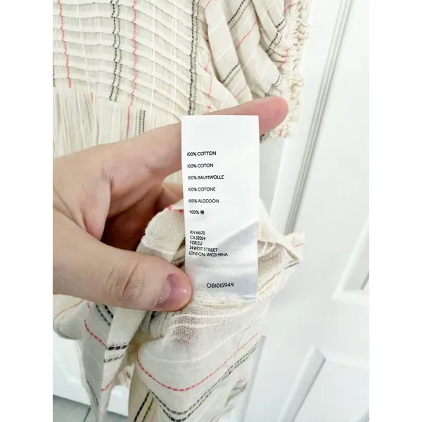 Free People Elsie Textured Gauze Tunic Mini Babydoll Dress Ivory Puff Sleeve - Image 8