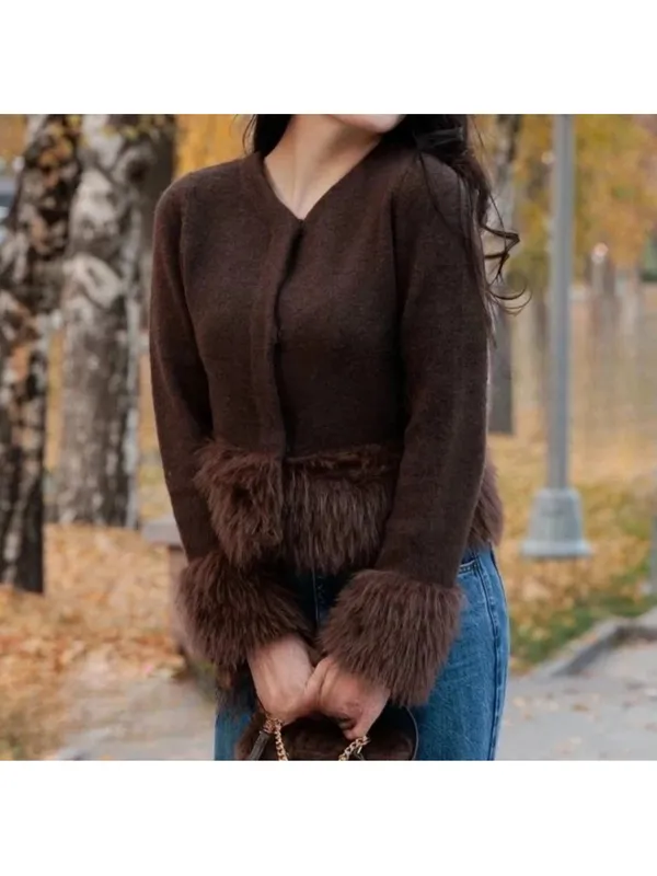 Zara NWT Brown Faux-Fur Trim Jacket - Image 7