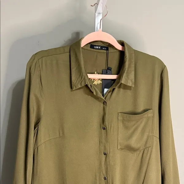 Lunik Olive Embroidered Floral Romper Size M‎ NWT Boho Utility Casual Outfit - Image 6