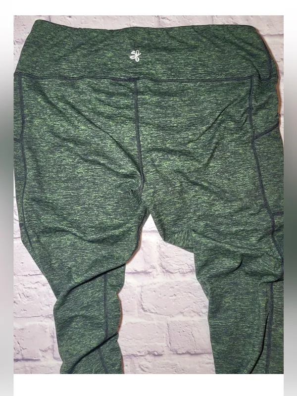 Sweetflexx Resistance Band Leggings Fat Burner Green Spacedye Size XL 14 Gym Fit - Image 11