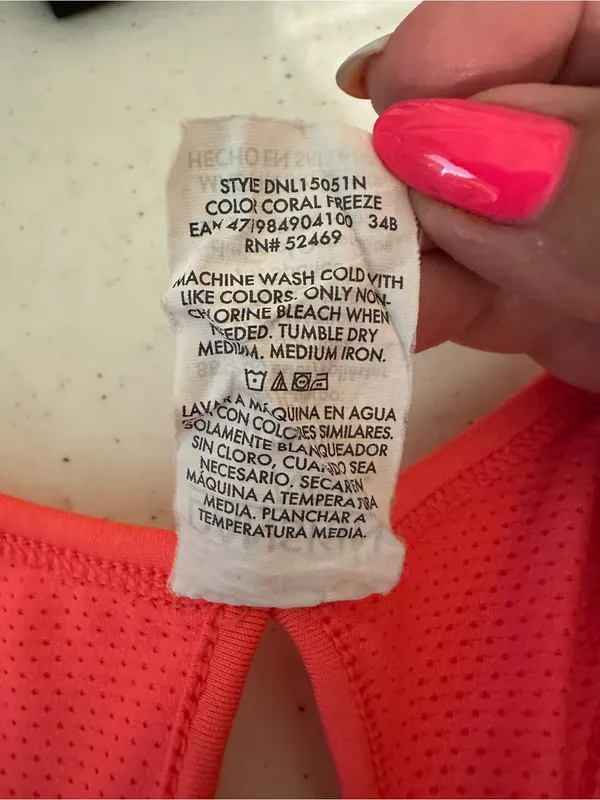 Danskin Now Coral Freeze Racerback Athletic Tank Top Women’s Medium - Image 6