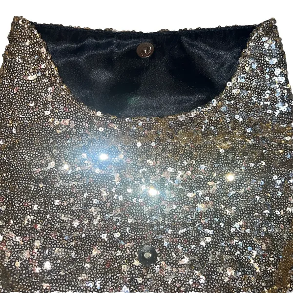 Victoria's Secret Angel Gold Sequin Foldover Clutch‎ Cosmetic Bag NWT Gold Glam - Image 8