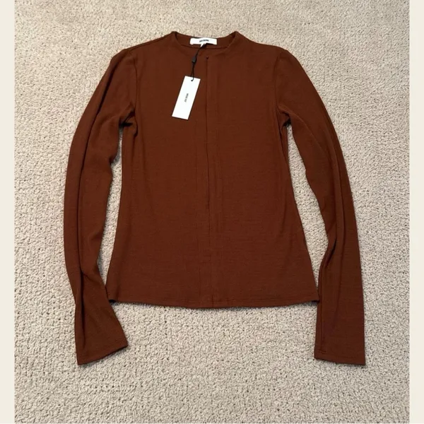 Joah Brown Long Sleeve Invisible Zip, NWT! - Image 4