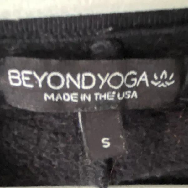 Beyond Yoga Black Fleece Jacket Womens S Shawl Collar Open Drape Cardigan Coat - Image 9