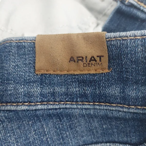 Ariat Women's Distressed Ultra High Rise Straight Leg Jeans - Dark Blue Sz 26R - Image 8