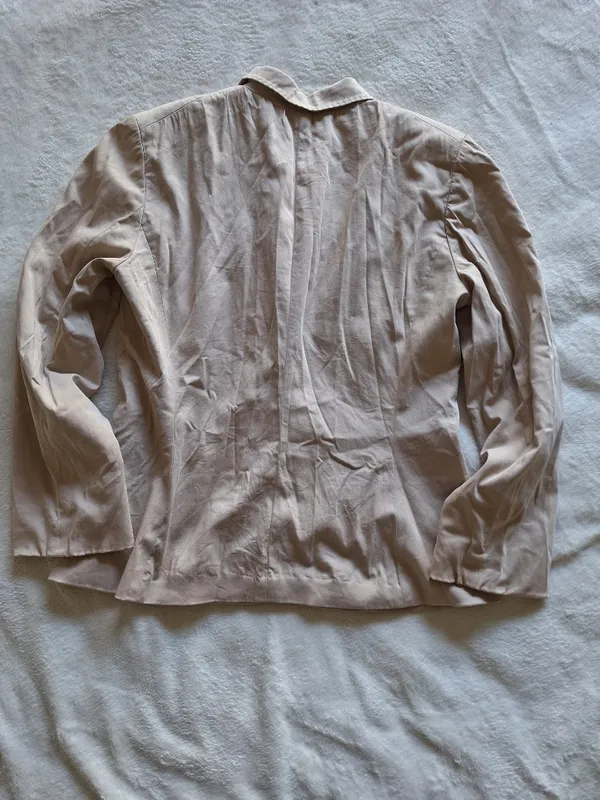 Elie Tahari Beige Polished Cotton Double Breasted Snap Blazer Size 10 Fits S/M - Image 11