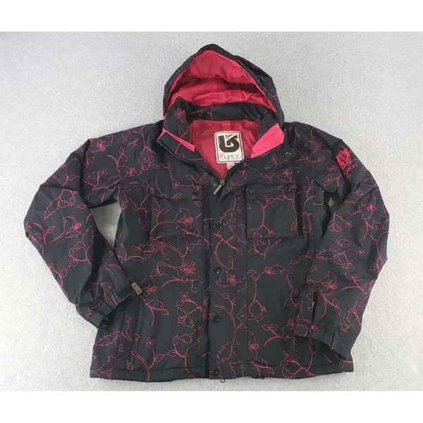 Vintage Burton Y2k Ski‎ Parka Jacket Black Pink Snowboard Hooded Women's Medium - Image 3
