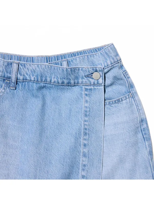 Uniqlo Drapey Denim Skort Light Blue Wash NWT XS - Image 5