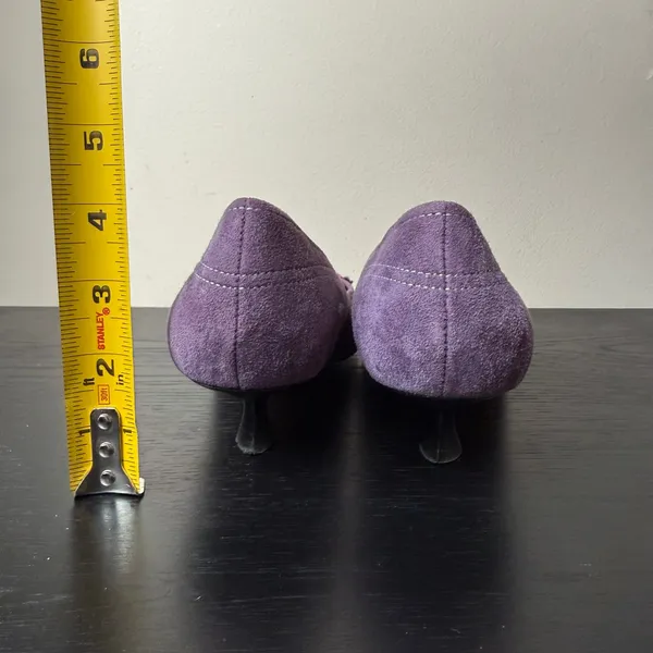 Hype Sarafina Purple Suede Kitten Heels Pointed Toe Embellished Pumps Womens 8M - Image 4