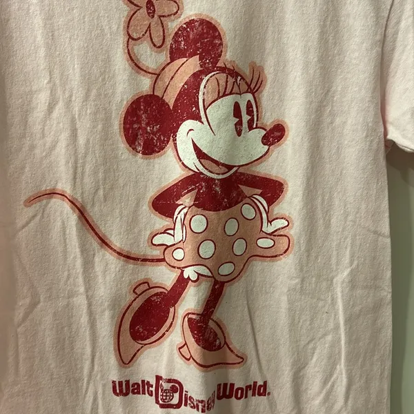 Disney Parks Minnie Mouse Pink 100% Cotton Short Sleeve T-Shirt Size Small - Image 2