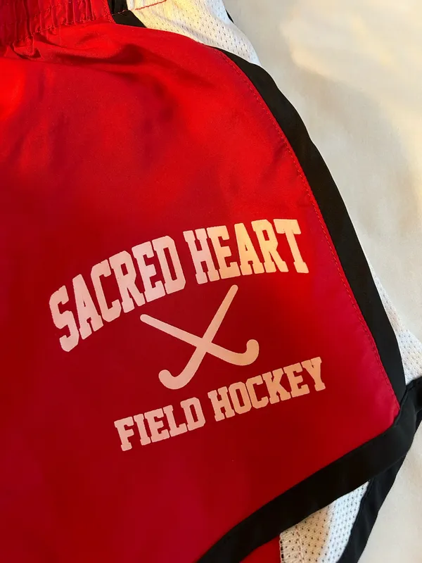 Augusta Sportswear Sacred Heart Red Athletic Shorts - Image 4