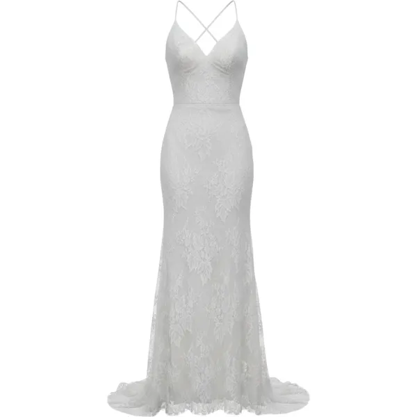 NWT Jessica McClintock by Clarisse Gown Ivory Lace Sequin Open Back 8 - Image 2