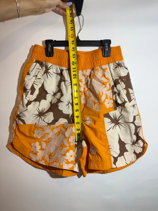 NWT! FP Movement Orange Brown Floral Drawstring Athletic Running Shorts Size S - Image 7
