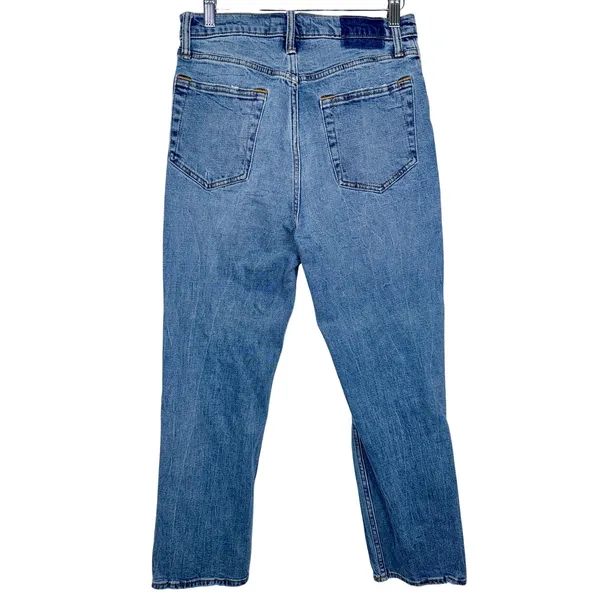 Abercrombie & Fitch Curve Love Ankle Straight Ultra High Rise Blue Jeans Sz 27 4 - Image 2