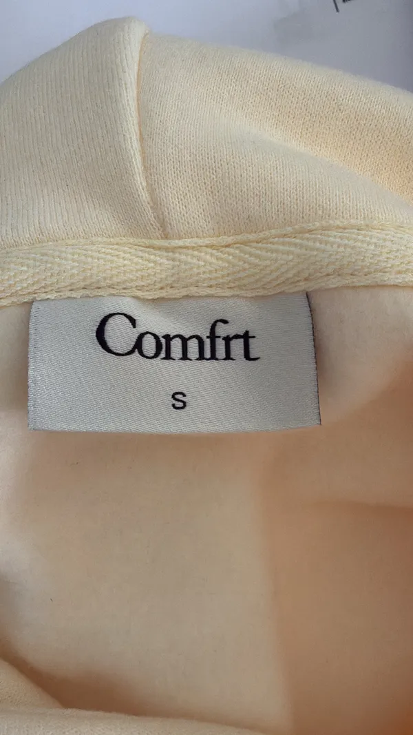 Comfrt Small Signature Hoodie in Buttercream - Image 6