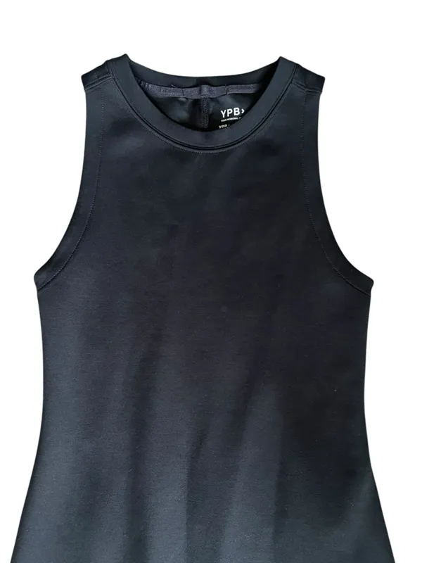 Abercrombie & Fitch YPB neoKNIT Women’s Black Column Sleeveless Slit Midi Dress - Image 3