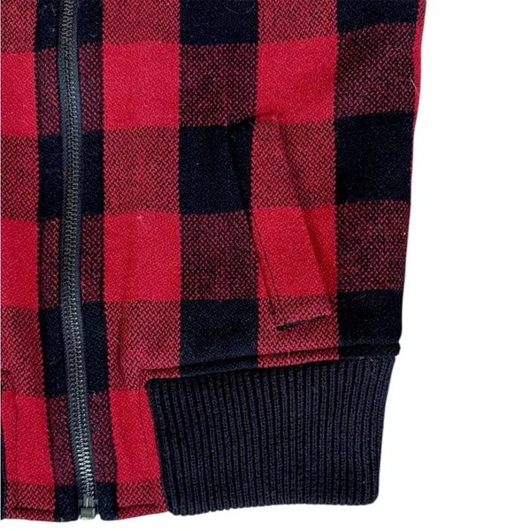 EUC Madewell Buffalo Plaid Sherpa Lined Zip Front Vest Size XS - Image 6