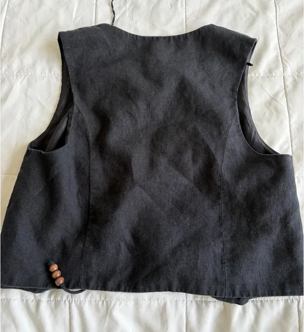 Zara Linen Vest Tie Front - Image 3