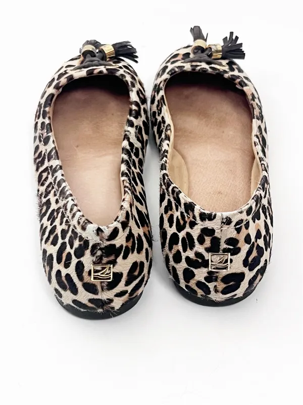 SPERRY Leather Animal Print Tassel Ballet Flats Size 7M Casual Boho Safari - Image 8