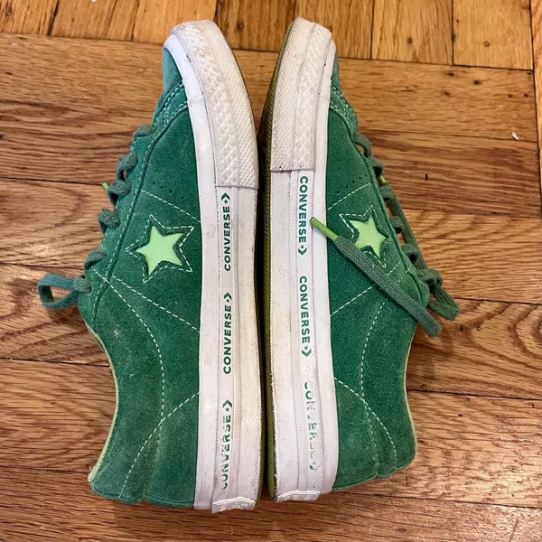 Converse One Star Pinstripe Ox Mint Green/Lime Suede Sneakers 159816C Streetwear - Image 4