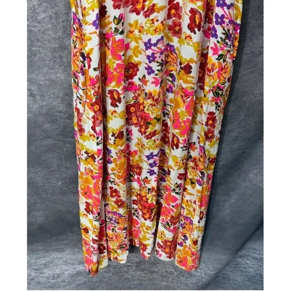 Natural Life Katie Floral Maxi Dress L XL Sleeveless Vibrant Boho Pockets Print - Image 2