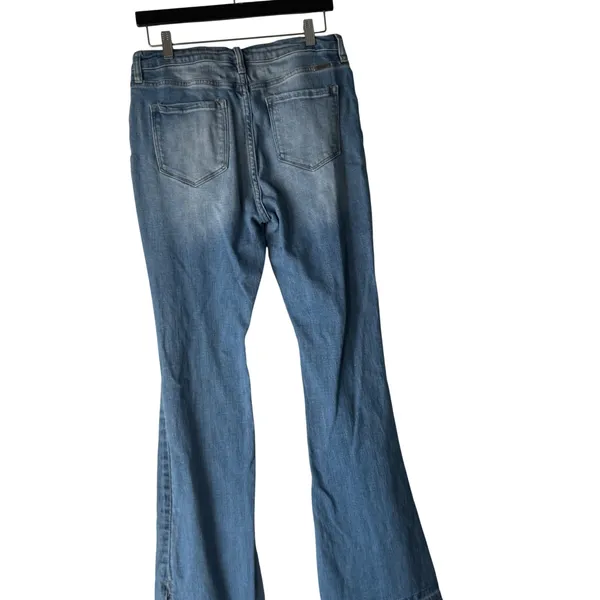 Kancan Jeans Womens Flare Bell Bottom‎ Distressed Blue Denim Pants Size 29 - Image 5