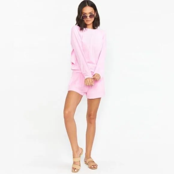 SHOW ME YOUR MUMU Sittin Around SHORTS ONLY in Pink Terry Sz Large - Image 6