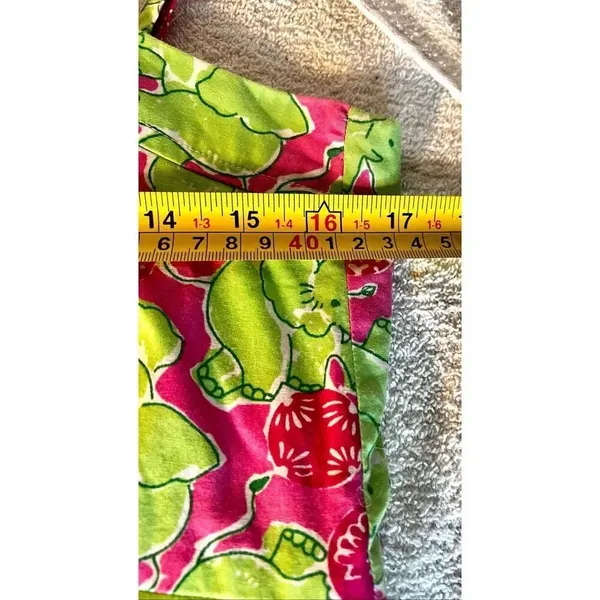 Key West Pink & Green Elephant Print Sundress Dress Fully Lined Size 10 - Image 7