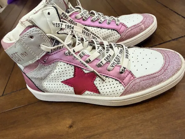 Vintage Havana Dream Pink Glitter High Top Sneakers Perforated Women's Size 6.5 - Image 2