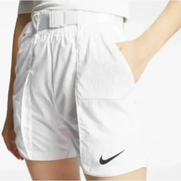 Nike • White Women's Swoosh Woven Sport Shorts - Image 3
