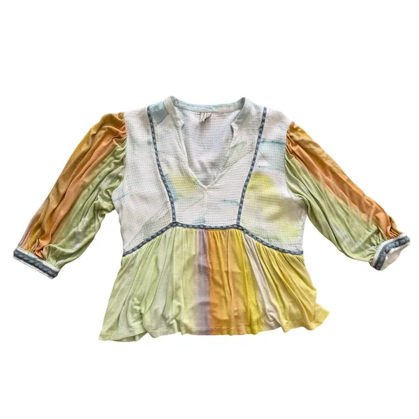 Anthropologie bl^nk london Renata Tie-Dye Blouse Luxe Boho Feminine‎ Delicate - Image 9