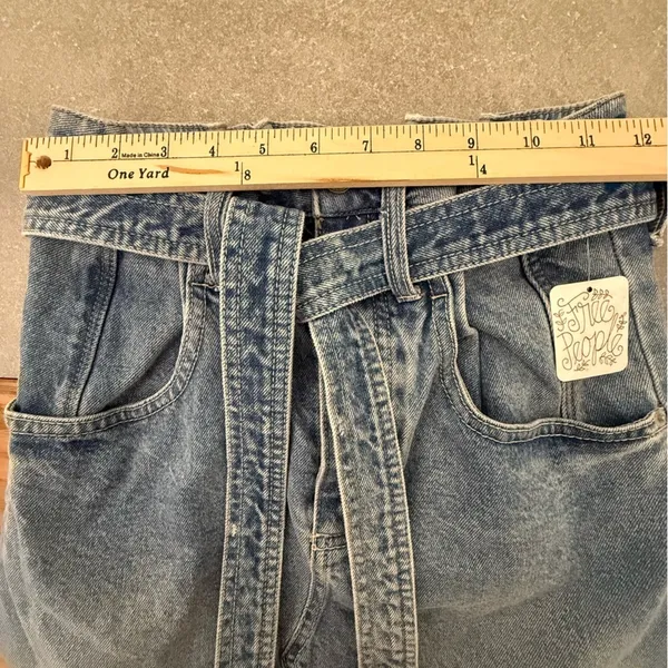 Free People We The Free Indigo Denim Paperbag Mini Skirt Size 25 NWT - Image 10