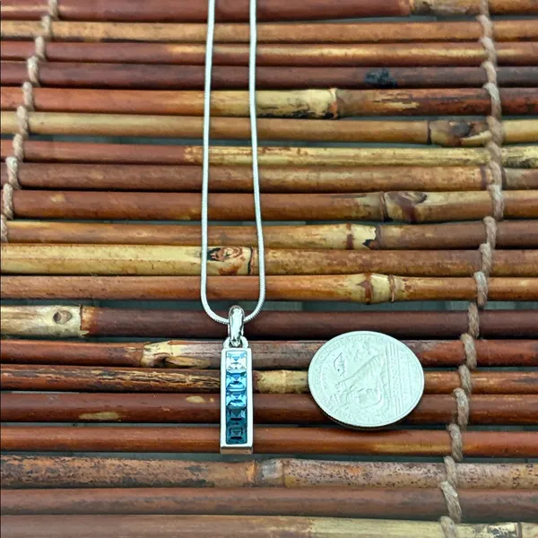 Lia Sophia Elegant Silver Necklace with Blue Highlights 16”-19” - Image 6