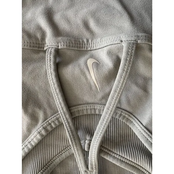 Nike Yoga Alate Curve Ribbed Strappy Sports Bra - Sage Green - Small‎ - Image 3