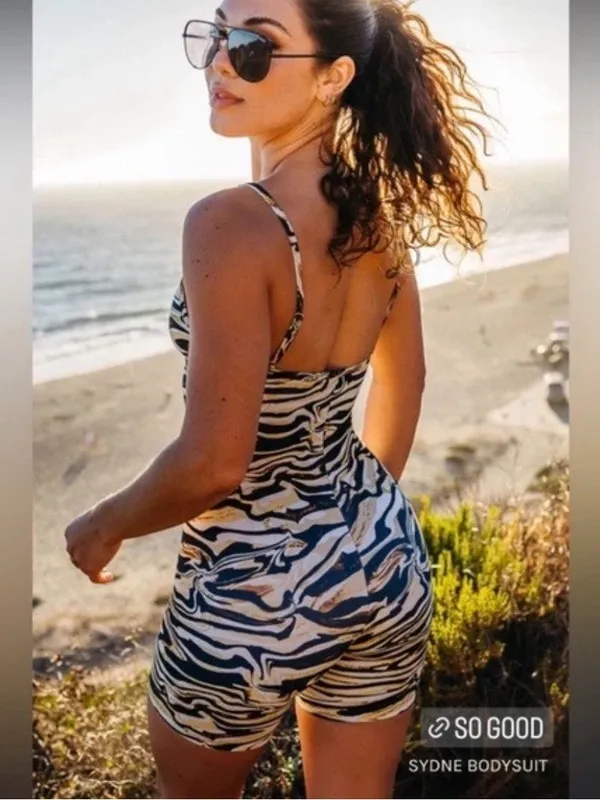 Skatie Sydne Bodysuit Romper Weho Animal Print small NWT playsuit summer zebra - Image 3