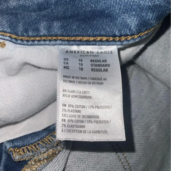 American Eagle Next Level Stretch Crop Jegging Distressed Ripped Blue Jeans 10 - Image 13