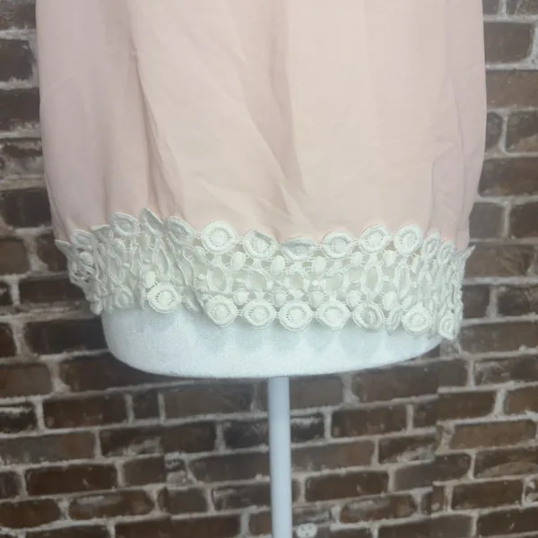 Liberty Love Spaghetti Tank Top Women’s Medium Pink White Lace 100% Polyester - Image 2